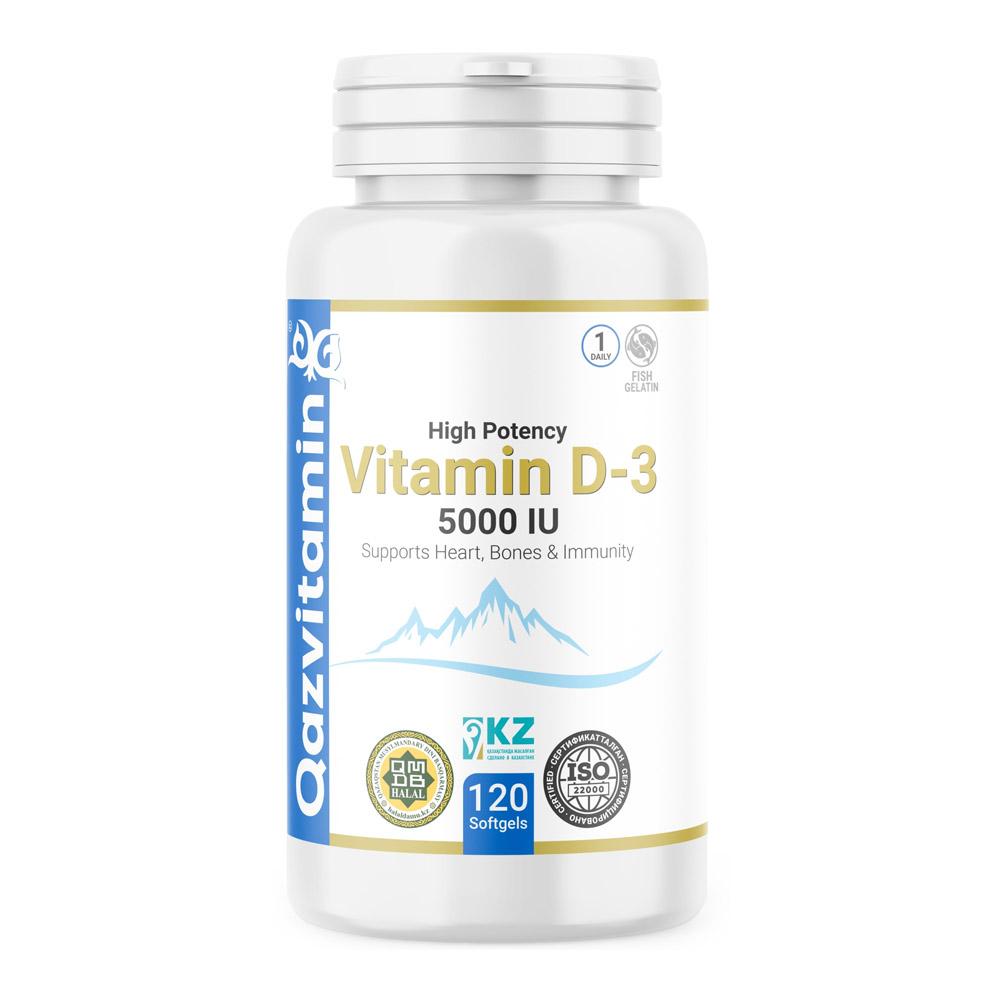 Qazvitamin D3 5000МЕ, 120 капсул